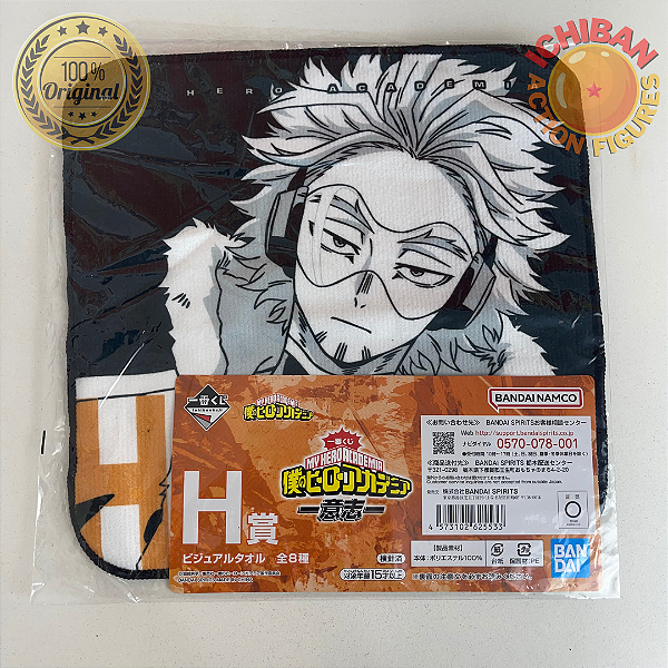 TOALHA HAWKS MY HERO ACADEMIA WILL POWER LETRA H ICHIBAN KUJI 100% ORIGINAL LACRADO
