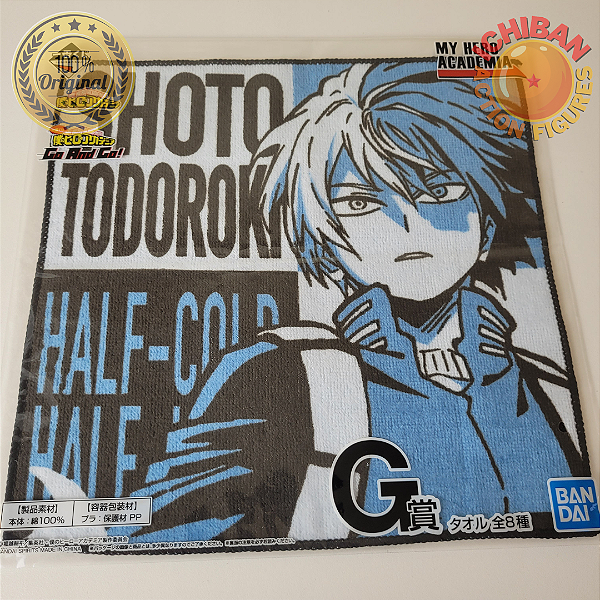 TOALHA SHOTO TODOROKI MY HERO ACADEMIA GO AND GO LETRA G ICHIBAN KUJI 100% ORIGINAL LACRADO