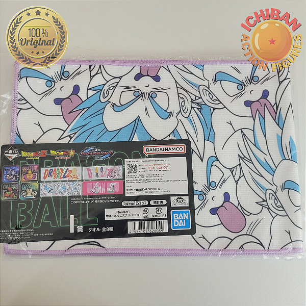 TOALHA GOTENKS SUPER FANTASMAS DRAGON BALL Z THE BEAST LETRA I ICHIBAN KUJI 100% ORIGINAL LACRADO