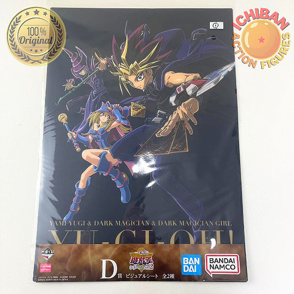 PÔSTER YAMI YUGI COM MAGA NEGRA E MAGO NEGRO YU GI OH LETRA D ICHIBAN KUJI 100% ORIGINAL LACRADO