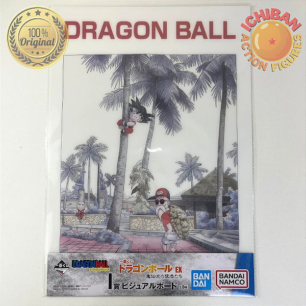 PÔSTER GOKU KID E MESTRE KAME DRAGON BALL Z LETRA I ICHIBAN KUJI 100% ORIGINAL LACRADO