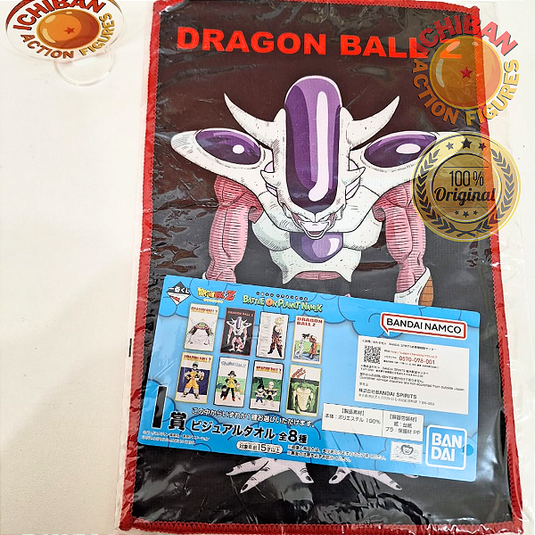 TOALHA FREEZA TERCEIRA FORMA DRAGON BALL Z BATTLE ON PLANET NAMEK LETRA I ICHIBAN KUJI 100% ORIGINAL LACRADO