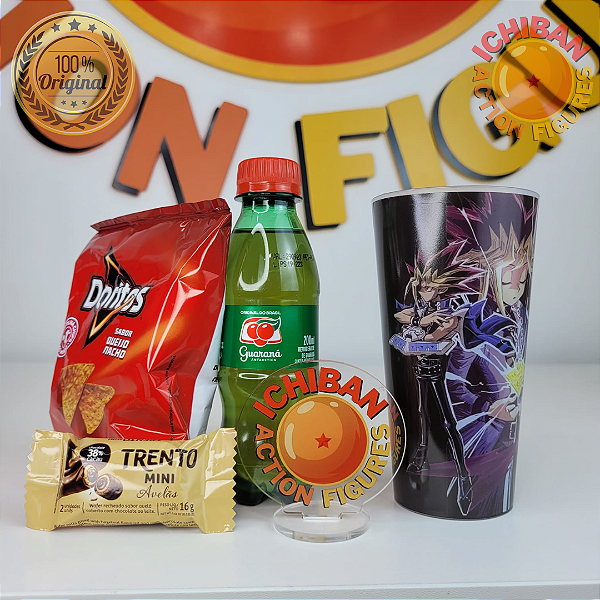 COPO YUGI E MAGO NEGRO YUGIOH! ICHIBAN ACTION FIGURES + SNACKS PACOTE BLACK