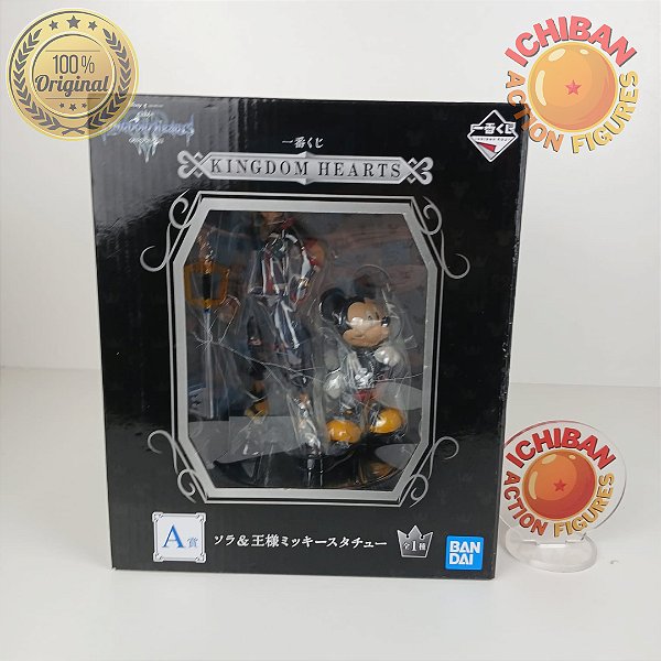 SORA E MICKEY KINGDOM HEARTS ICHIBAN KUJI LETRA A BANDAI 100% ORIGINAL LACRADO