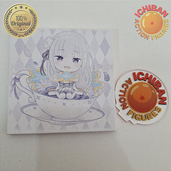 PLACA MDF EMÍLIA RE:ZERO STARTING LIFE IN ANOTHER WORLD ICHIBAN KUJI 100% ORIGINAL