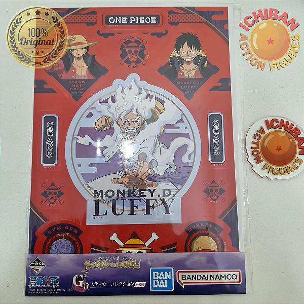 CARTELA DE ADESIVOS LUFFY ONE PIECE LETRA G ICHIBAN KUJI 100% ORIGINAL LACRADO