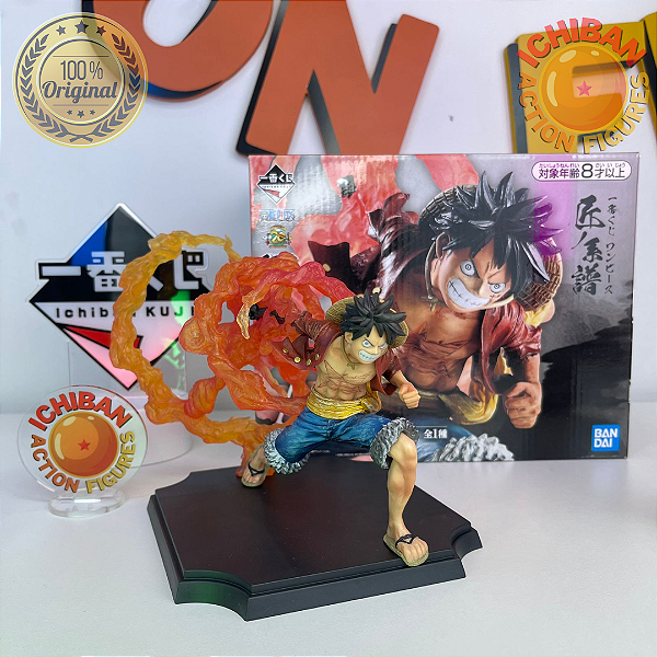 MONKEY D. LUFFY SOCO DE FOGO ONE PIECE ICHIBAN KUJI LETRA A BANDAI 100% ORIGINAL COM CAIXA