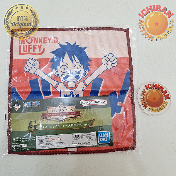 TOALHA LUFFY KID ONE PIECE REVIBLE MOMENTS LETRA G ICHIBAN KUJI 100% ORIGINAL LACRADO