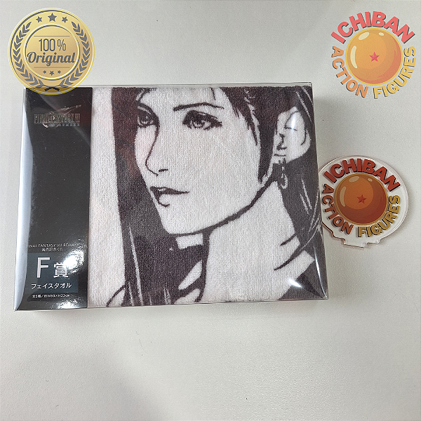 TOALHA TIFA E AERITH FINAL FANTASY VII REMAKE KUJI PRIZE LETRA F-2 SQUARE ENIX 100% ORIGINAL LACRADO