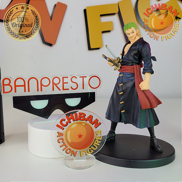 RORONOA ZORO ONE PIECE DXF WANO PRETO BANPRESTO 100% ORIGINAL SEM CAIXA