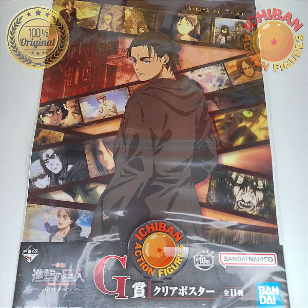 MEGA PÔSTER EREN YEAGER MONMENTS ATTACK ON TITAN LETRA G ICHIBAN KUJI 100% ORIGINAL LACRADO