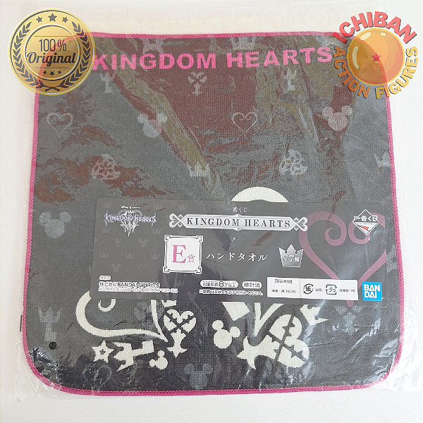 TOALHA PRETA KINGDOM HEARTS CHARACTERS KINGDOM HEARTS LETRA E ICHIBAN KUJI 100% ORIGINAL LACRADO