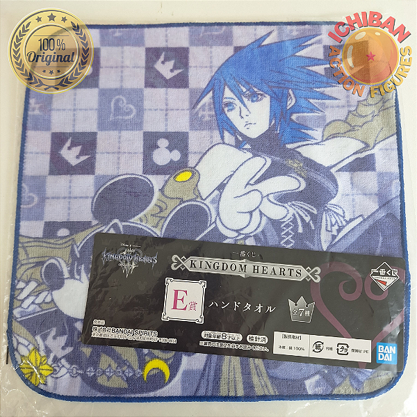 TOALHA AQUA E MICKEY KINGDOM HEARTS LETRA E ICHIBAN KUJI 100% ORIGINAL LACRADO