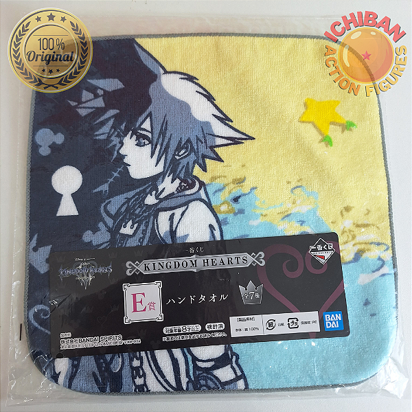 TOALHA SORA KINGDOM HEARTS LETRA E ICHIBAN KUJI 100% ORIGINAL LACRADO