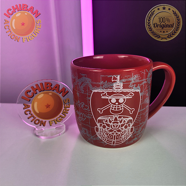 CANECA THOUSAND SUNNY VERMELHA OVAL ONE PIECE 100% ORIGINAL LICENCIADO TOEI