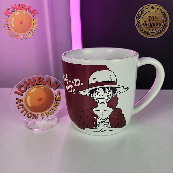 CANECA MONKEY D. LUFFY E SUNNY OFF WHITE OVAL ONE PIECE 100% ORIGINAL LICENCIADO TOEI