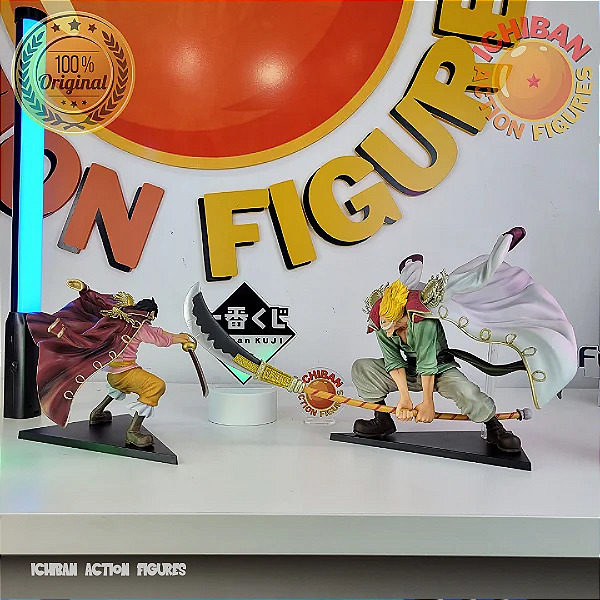 CONJUNTO GOL D. ROGER E BARBA BRANCA ONE PIECE LEGENDS OVER TIME ICHIBAN KUJI BANDAI 100% ORIGINAL LACRADO