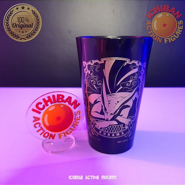 COPO KURAMA NARUTO SHIPPUDEN 20TH ANNIVERSARY LETRA E ICHIBAN KUJI 100% ORIGINAL SEM CAIXA