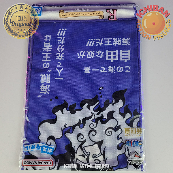 TOALHA LUFFY GEAR 5 NIKA ONE PIECE THE NEW FOUR EMPERORS ICHIBAN KUJI LETRA F BANDAI 100% ORIGINAL LACRADO