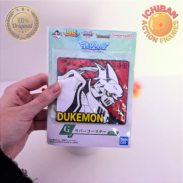 PORTA COPO DUKEMON DIGIMON LETRA G ICHIBAN KUJI 100% ORIGINAL LACRADO