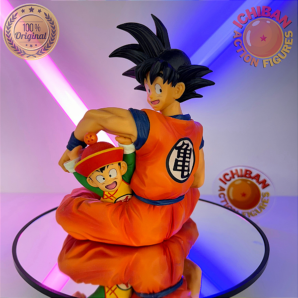 SON GOKU COM GOHAN SENTADOS MASTERLISE ICHIBAN KUJI LETRA A BANDAI 100% ORIGINAL COM CAIXA