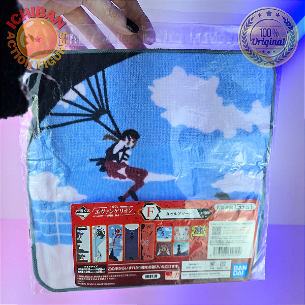 TOALHA ASUKA E SHINJI EVANGELION ICHIBAN KUJI LETRA F BANDAI 100% ORIGINAL LACRADO
