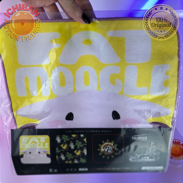 TOALHA AMARELA FAT MOOGLE FINAL FANTASY VII REBIRTH KUJI PRIZE LETRA E SQUARE ENIX 100% ORIGINAL LACRADO