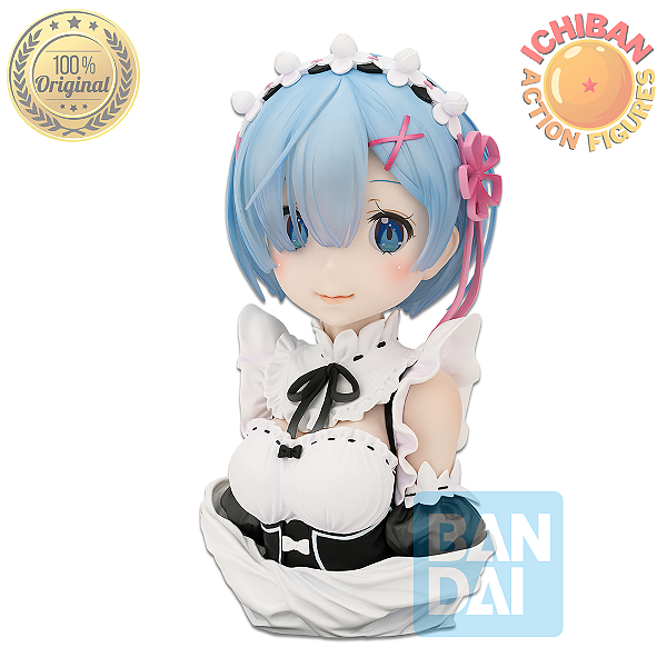 REM BUSTO RE:ZERO STARTING LIFE IN ANOTHER WORLD BANDAI 100% ORIGINAL COM CAIXA