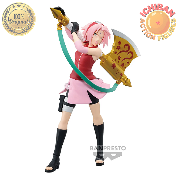 HARUNO SAKURA COM ARMA NO OMBRO NARUTO SHIPPUDEN NARUTOP99 BANPRESTO 100% ORIGINAL LACRADO
