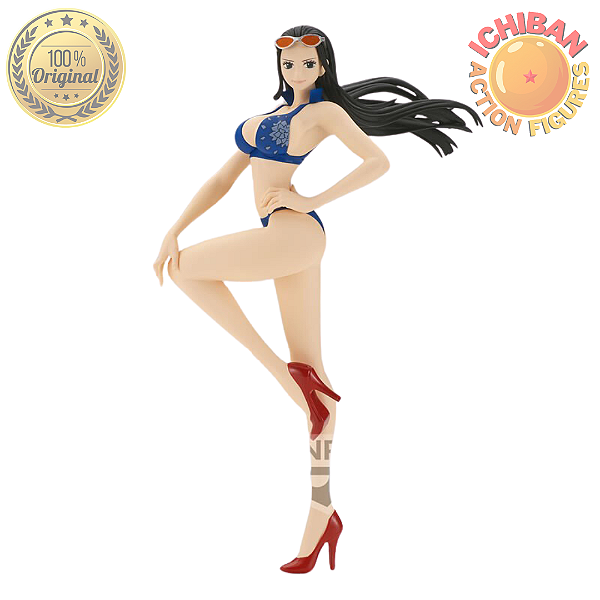 NICO ROBIN DE BIQUINI AZUL ONE PIECE GRANDLINE GIRLS ON VACATION LETRA A BANPRESTO 100% ORIGINAL LACRADO
