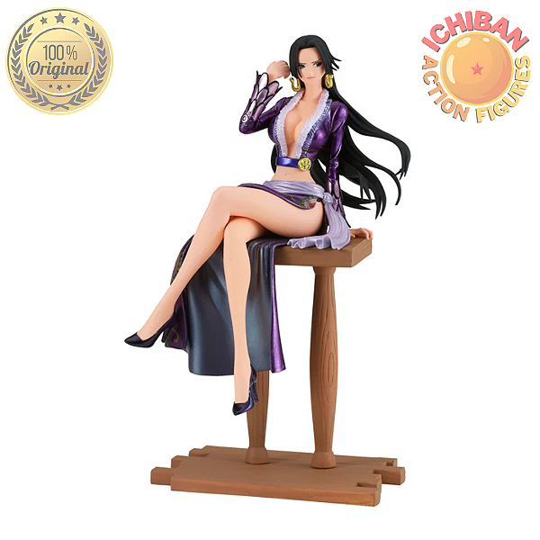BOA HANCOCK DE ROXO SENTADA METALLIC VER. ONE PIECE GRANDLINE JOURNEY SPECIAL BANPRESTO 100% ORIGINAL LACRADO