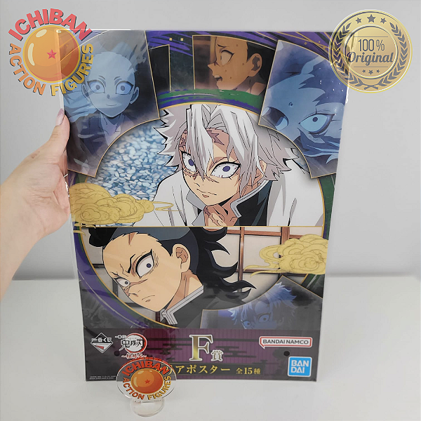 MEGA PÔSTER SANEMI E GENYA DEMON SLAYER ICHIBAN KUJI LETRA F 100% ORIGINAL LACRADO