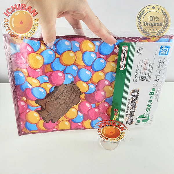 TOALHA DABURA BOLINHAS DRAGON BALL Z ICHIBAN KUJI LETRA H BANDAI 100% ORIGINAL LACRADO