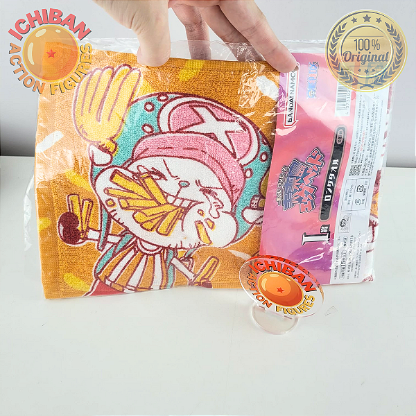 TOALHA CHOPPER E BONNEY ONE PIECE ICHIBAN KUJI LETRA I BANDAI 100% ORIGINAL LACRADO