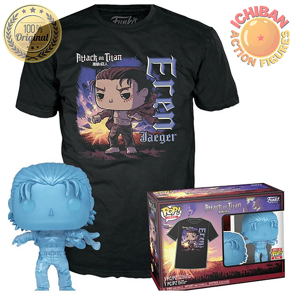 FUNKO POP TEES CAMISETA E EREN FUNKO ATTACK ON TITAN 100% ORIGINAL LACRADO