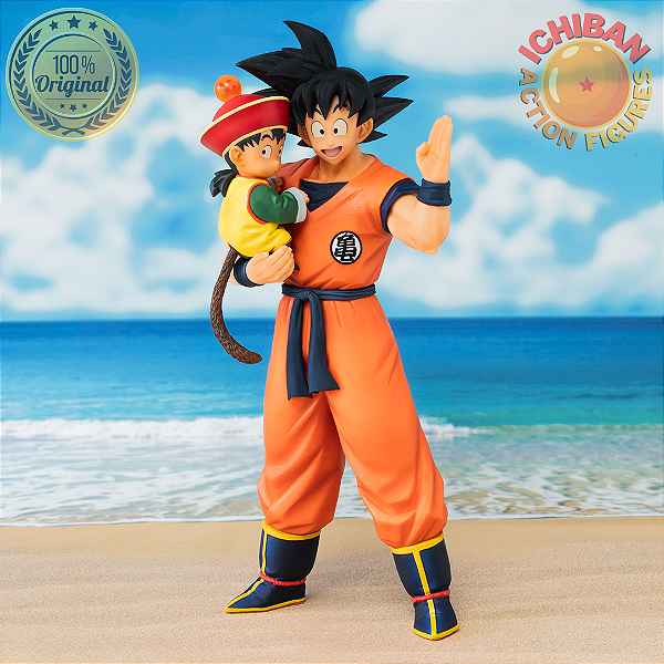 SON GOKU COM GOHAN KID NO COLO DRAGON BALL Z MASTERLISE ICHIBAN KUJI LETRA A BANDAI 100% ORIGINAL LACRADO