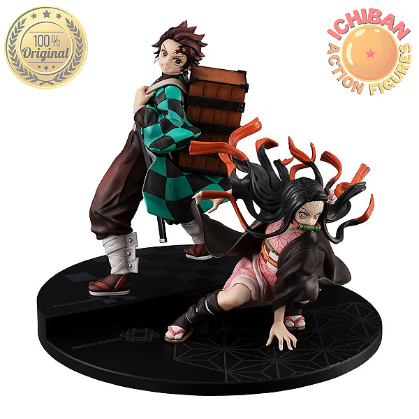 TANJIRO E NEZUKO DEMON SLAYER GEM SERIES MEGAHOUSE 100% ORIGINAL LACRADO