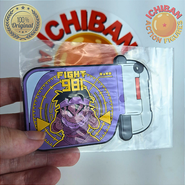 PORTA COPO RASTREADOR GOHAN KID NA MIRA ROXO DRAGON BALL Z ICHIBAN KUJI BANDAI 100% ORIGINAL LACRADO