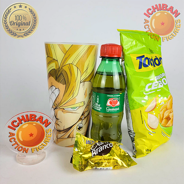 COPO VEGETTO DB Z ICHIBAN ACTION FIGURES + SNACKS PACOTE BLACK