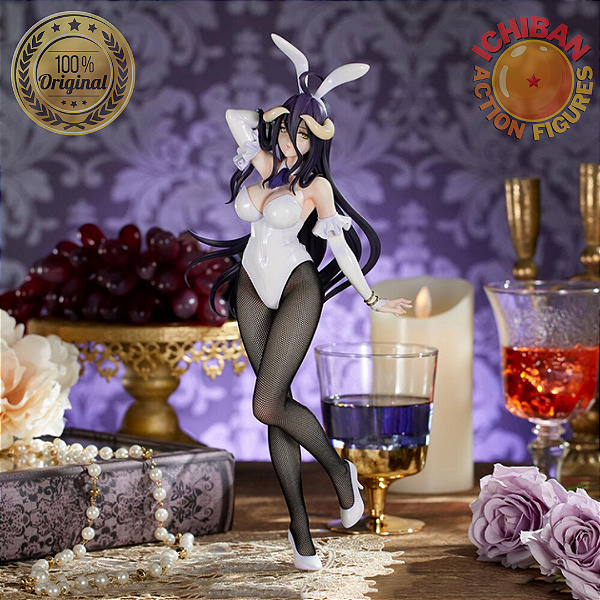 ALBEDO BUNNY DE MAIÔ BRANCO E MEIA CALÇA OVERLORD BICUTE BUNNIES FURYU 100% ORIGINAL LACRADO