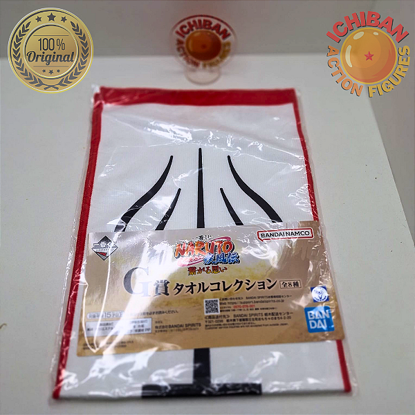 TOALHA CLÃ SENJU NARUTO ICHIBAN KUJI LETRA G BANDAI 100% ORIGINAL LACRADO