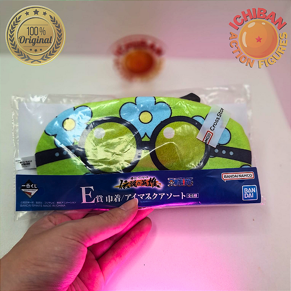 MÁSCARA PARA DORMIR DO KOBY ONE PIECE ICHIBAN KUJI LETRA E BANDAI 100% ORIGINAL LACRADO