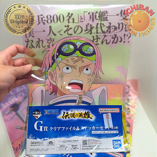 PASTA ALEATÓRIA + CARTELA DE ADESIVOS ONE PIECE ICHIBAN KUJI LETRA G 100% ORIGINAL LACRADO