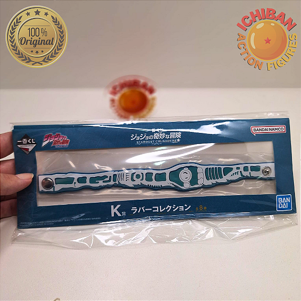 ELÁSTICO/FITA DE PRENDER CABOS ALEATÓRIA JOJO'S BIZARRE ADVENTURE ICHIBAN KUJI LETRA K BANDAI 100% ORIGINAL LACRADO