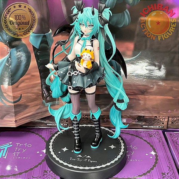 HATSUNE MIKU GÓTICA RASCA TRIO TRY IT FIGURE FURYU 100% ORIGINAL LACRADO