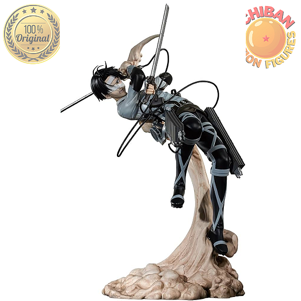 LEVI ACKERMAN ENFAIXADO ATACANDO COM DMT ATTACK ON TITAN ICHIBAN KUJI LETRA B BANDAI 100% ORIGINAL LACRADO