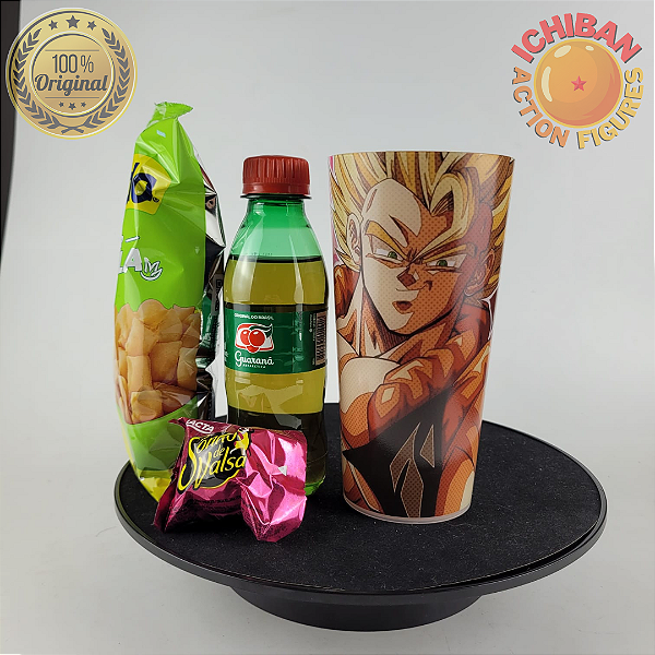 COPO GOGETA ICHIBAN ACTION FIGURES + SNACKS PACOTE BLACK