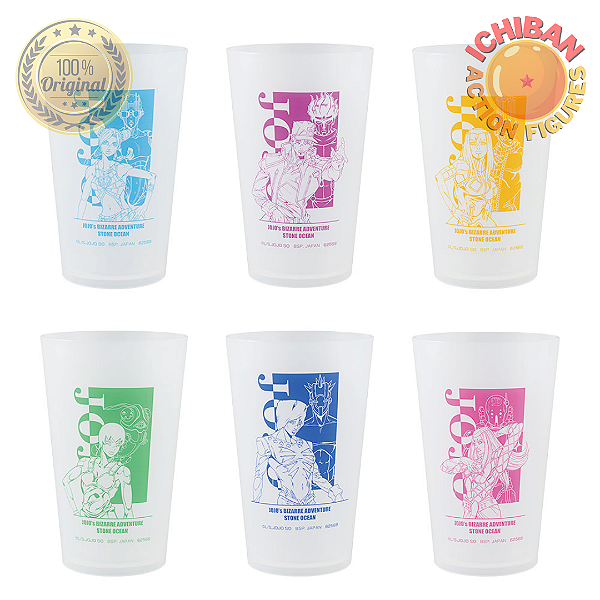 COPO ALEATÓRIO JOJO'S BIZARRE ADVENTURE LETRA F ICHIBAN KUJI 100% ORIGINAL LACRADO