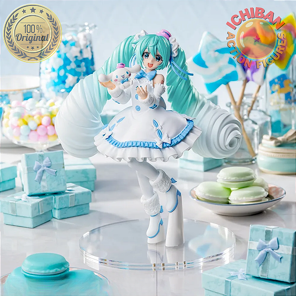 HATSUNE MIKU CABELO CACHEADO CINNAMOROLL NA MÃO LUMINASTA SEGA 100% ORIGINAL  LACRADO