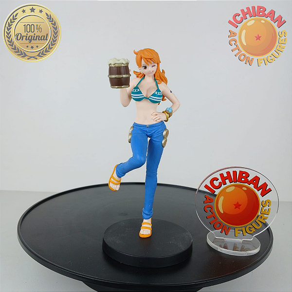 NAMI DE BIQUINI SEGURANDO CHOPP ONE PIECE YAROUDOMO UTAGEDA BANPRESTO 100% ORIGINAL SEM CAIXA
